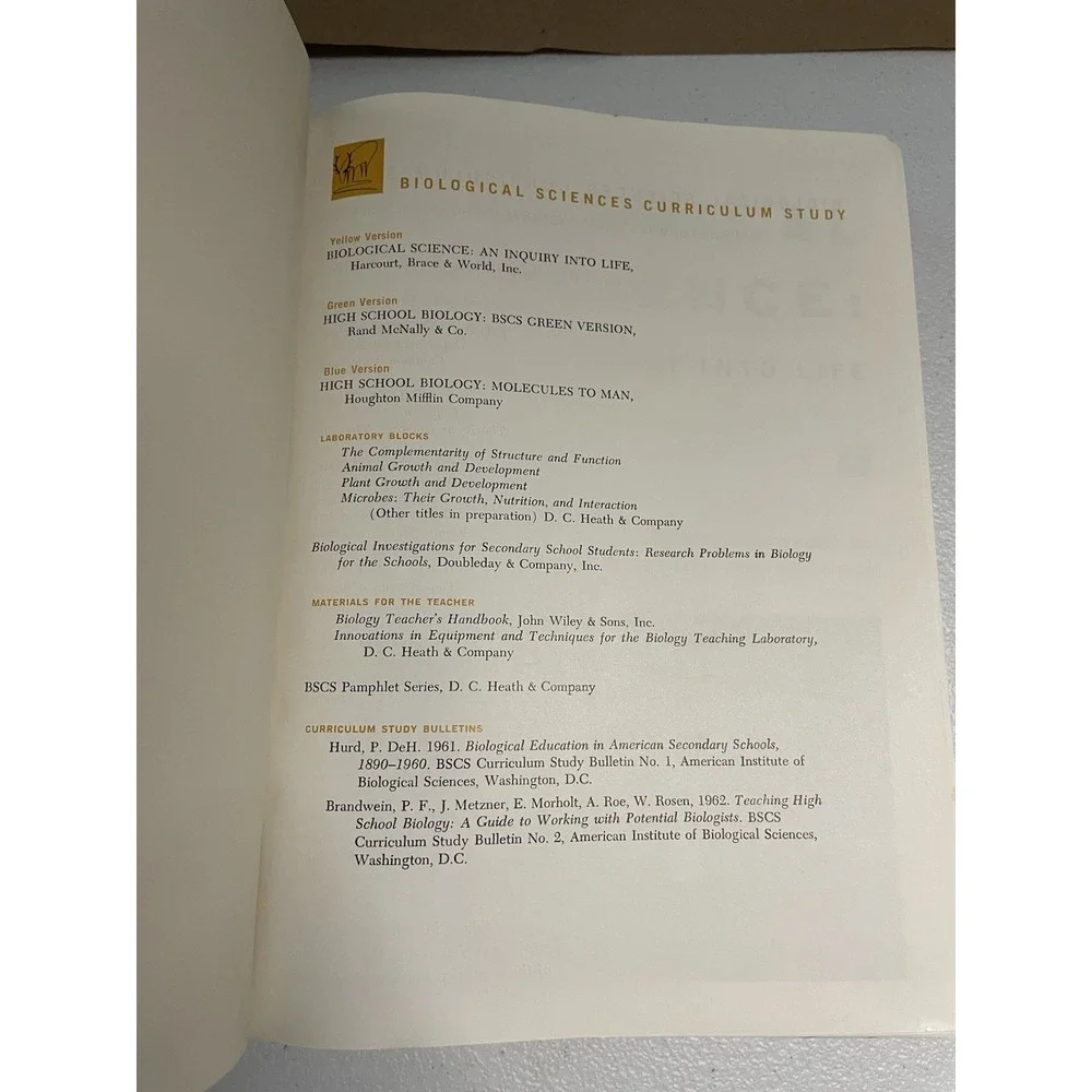 Biological Science An Inquiry Into Life Hardcover Curriculum Study Textbook 1963